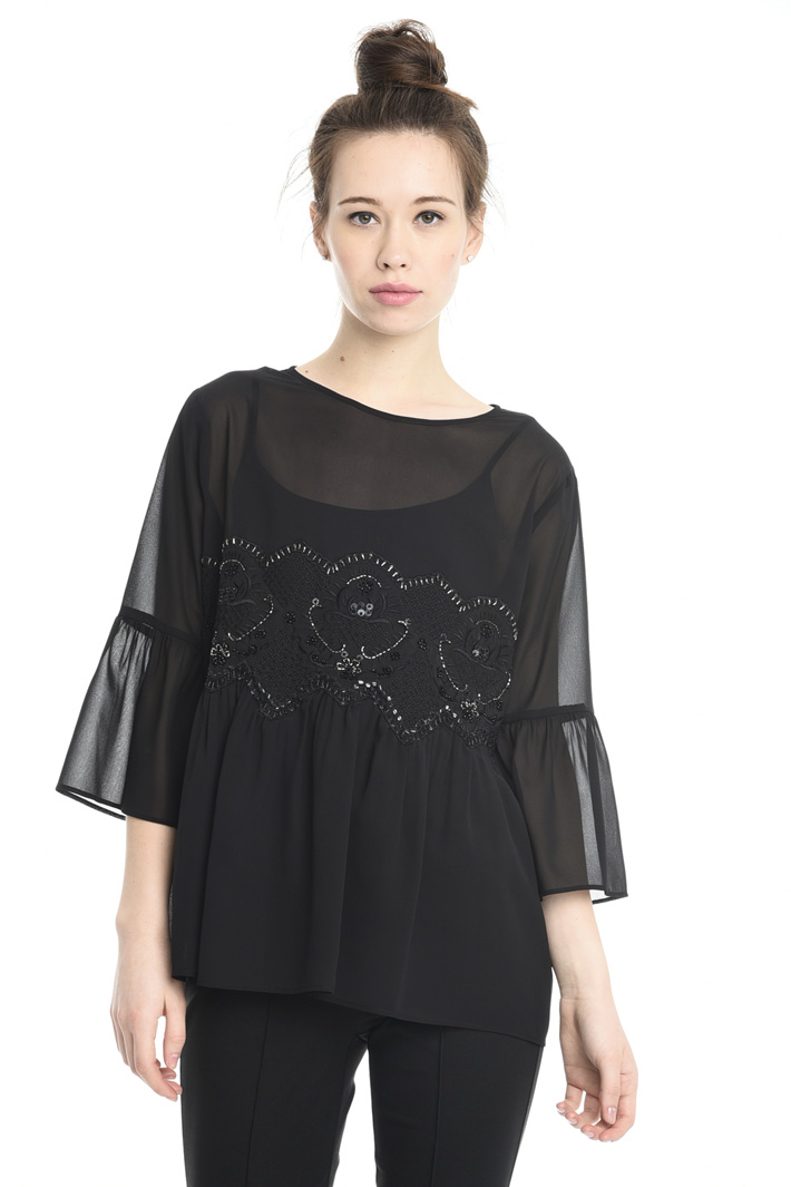 Blusa con ricamo di jais Fashion Market Blusa con ricamo di jais Fashion Market