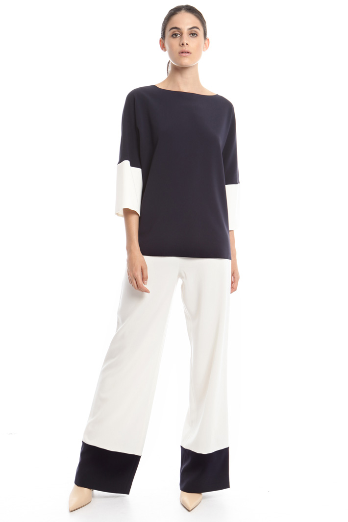 Pantaloni bicolore in cady Fashion Market Pantaloni bicolore in cady Fashion Market