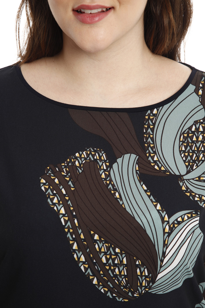 Top in jersey e crepe Fashion Market Top in jersey e crepe Fashion Market