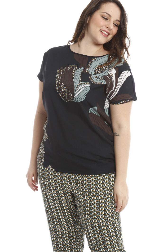 Top in jersey e crepe Fashion Market Top in jersey e crepe Fashion Market