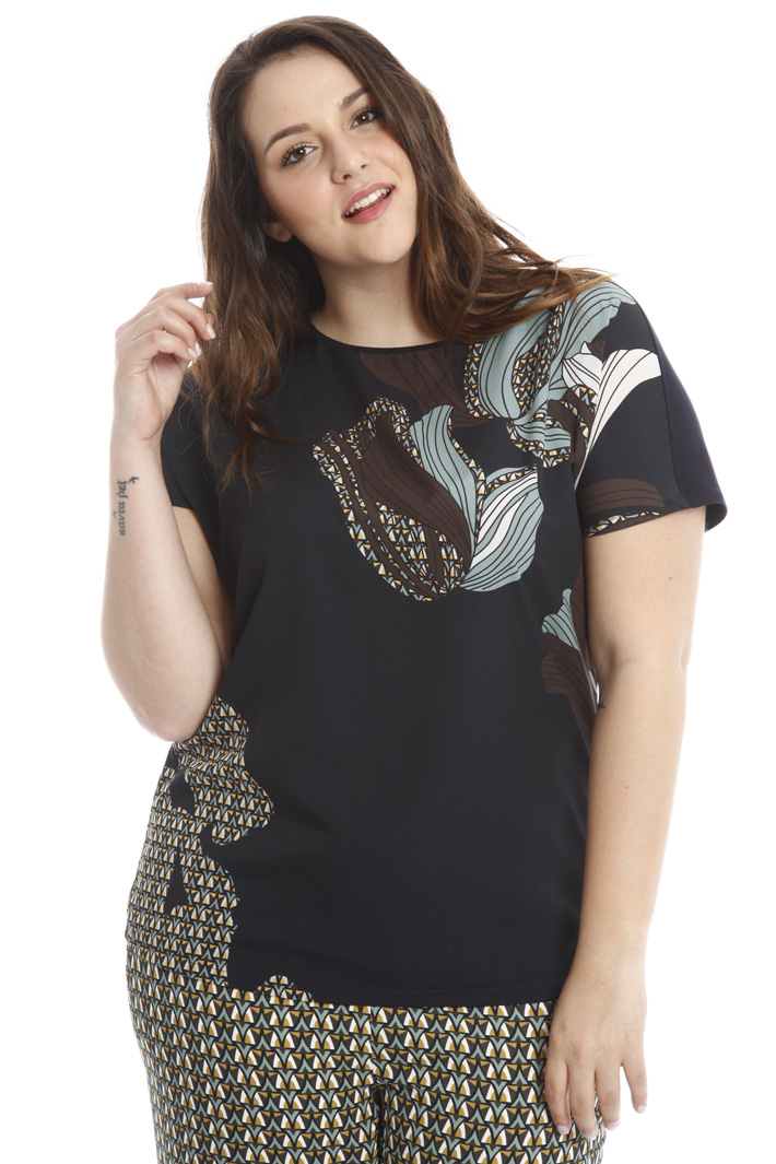 Top in jersey e crepe Fashion Market Top in jersey e crepe Fashion Market