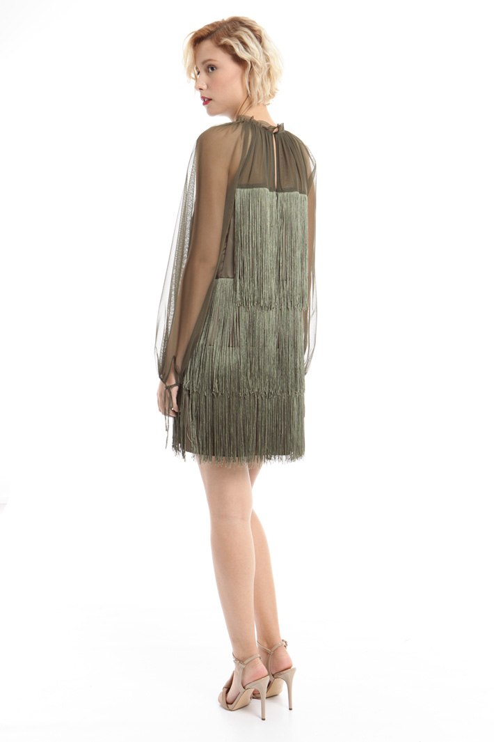 Abito in raso con frange Fashion Market Abito in raso con frange Fashion Market