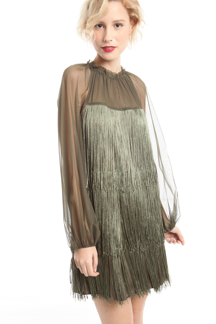 Abito in raso con frange Fashion Market Abito in raso con frange Fashion Market