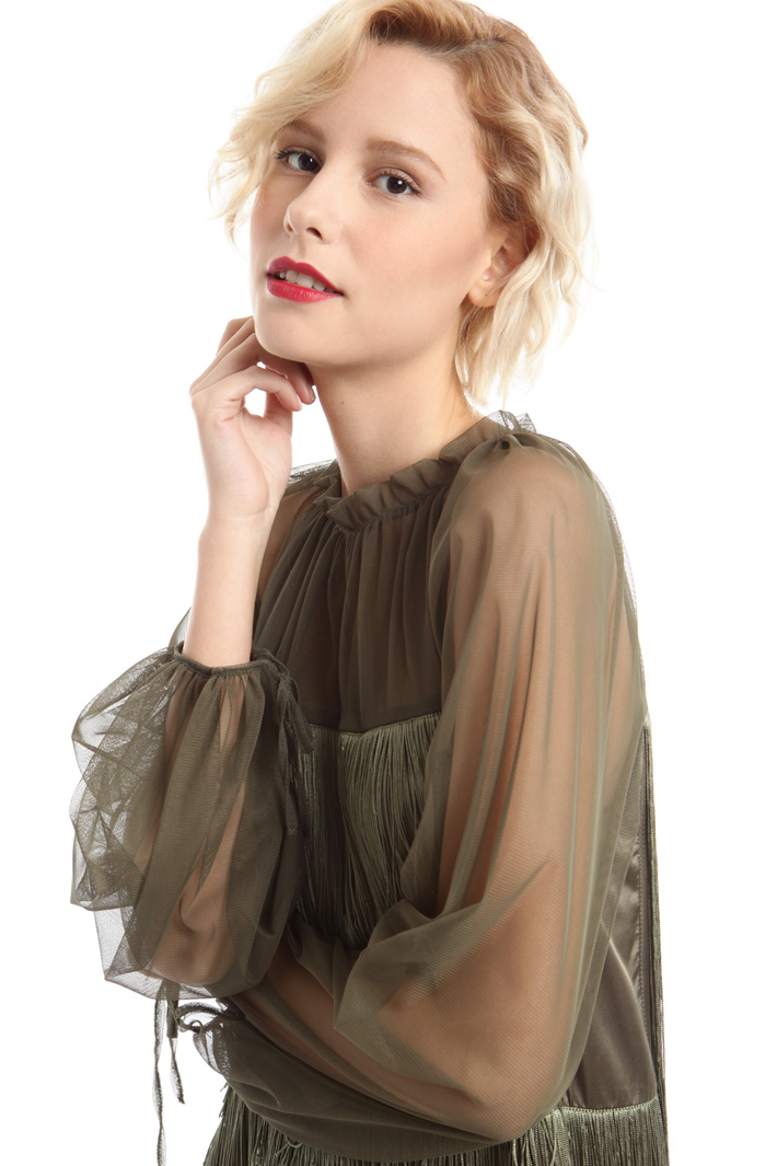 Abito in raso con frange Fashion Market Abito in raso con frange Fashion Market
