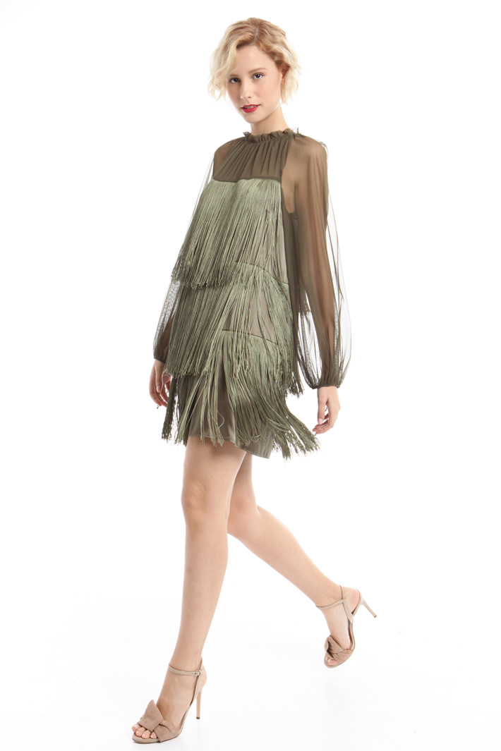 Abito in raso con frange Fashion Market Abito in raso con frange Fashion Market