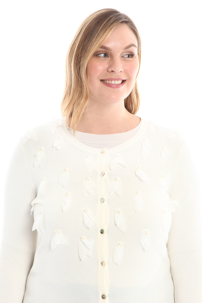 Cardigan con ricamo di petali Fashion Market Cardigan con ricamo di petali Fashion Market