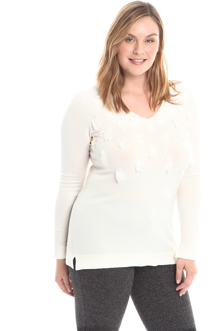 Maglia con ricamo in organza Fashion Market Maglia con ricamo in organza Fashion Market