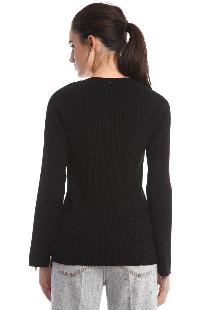 Maglia a coste con zip Fashion Market Maglia a coste con zip Fashion Market
