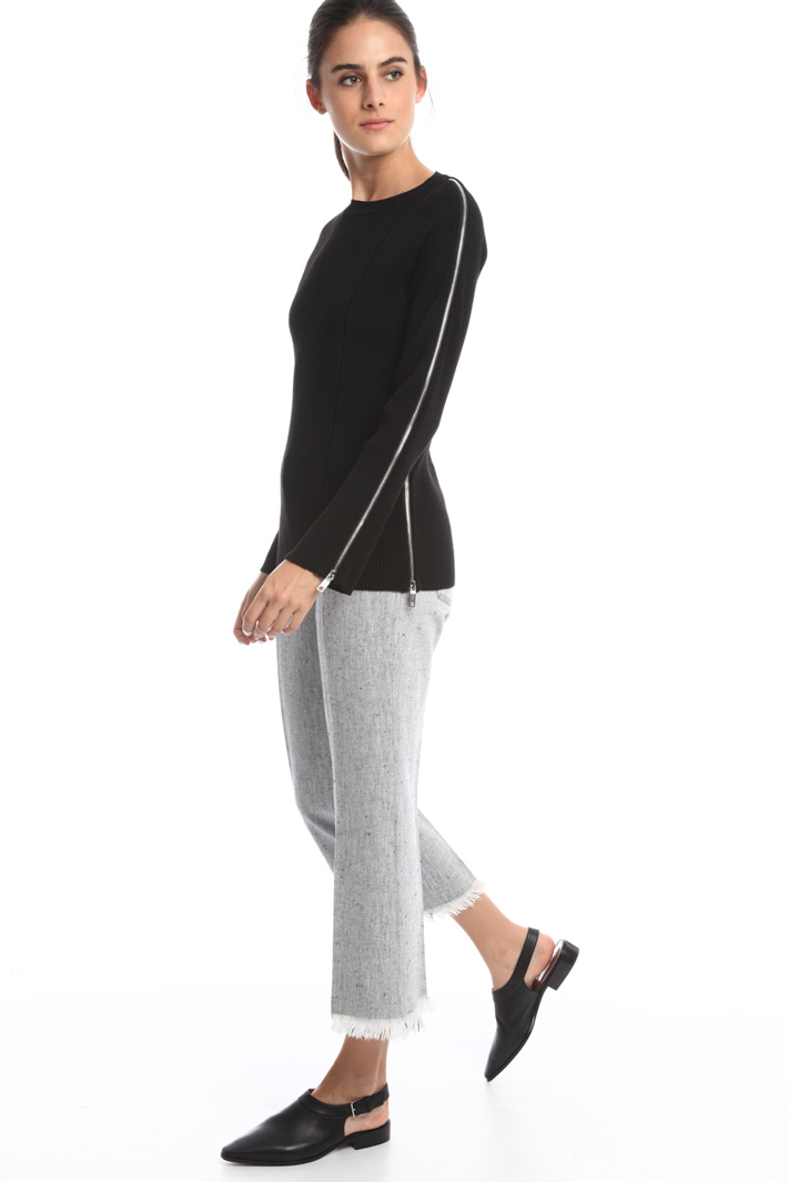 Maglia a coste con zip Fashion Market Maglia a coste con zip Fashion Market