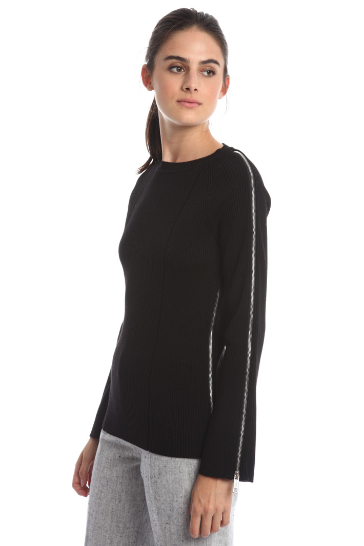 Maglia a coste con zip Fashion Market Maglia a coste con zip Fashion Market