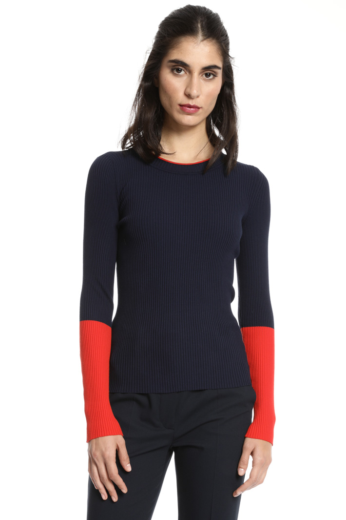 Maglia girocollo a costine Fashion Market Maglia girocollo a costine Fashion Market