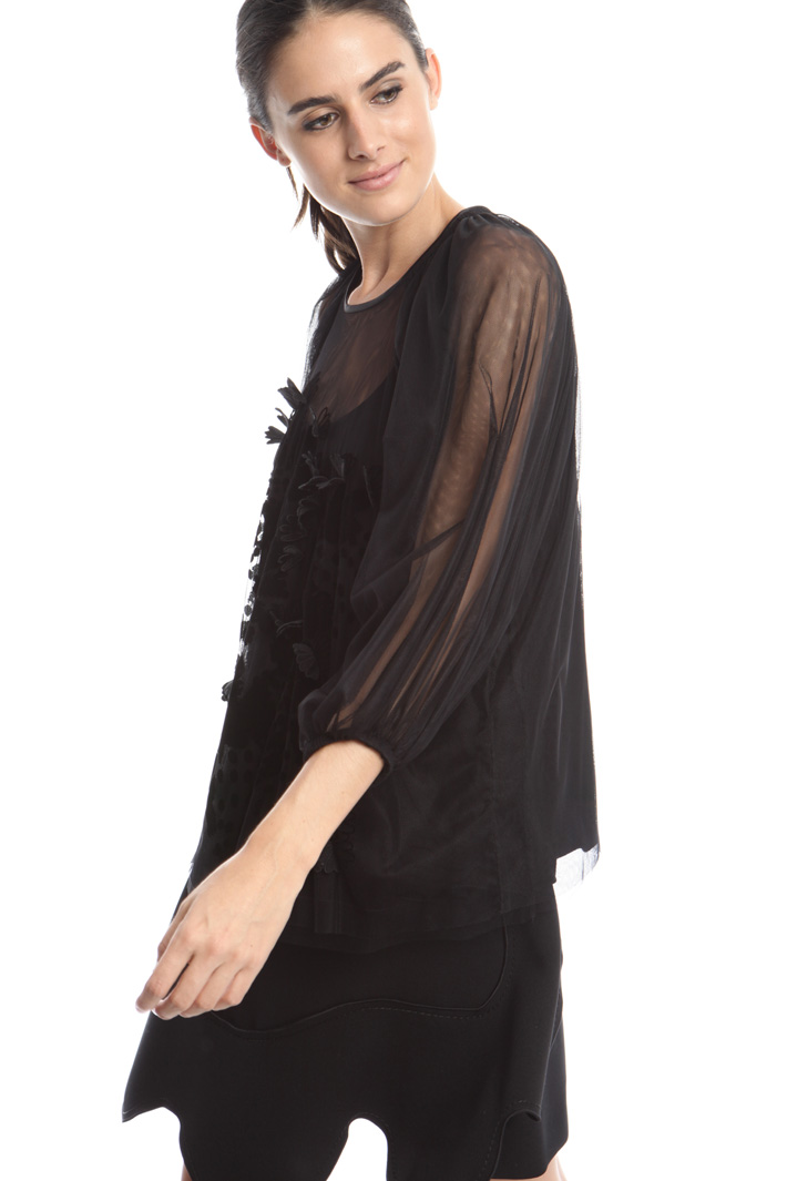 Blusa in tulle stretch Fashion Market Blusa in tulle stretch Fashion Market