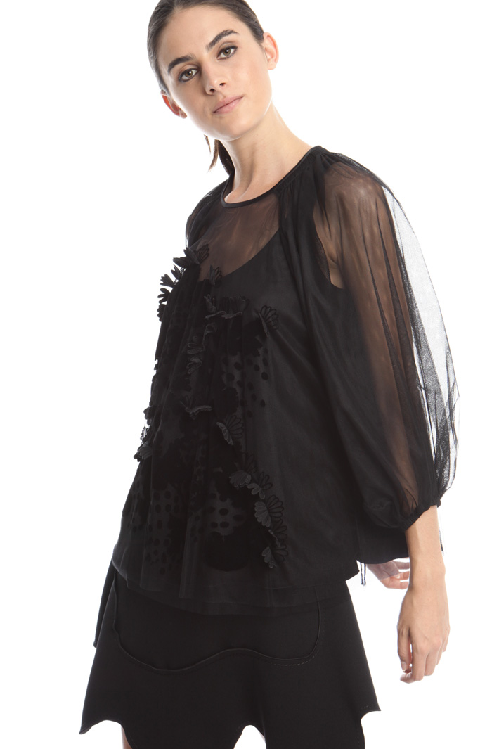 Blusa in tulle stretch Fashion Market Blusa in tulle stretch Fashion Market