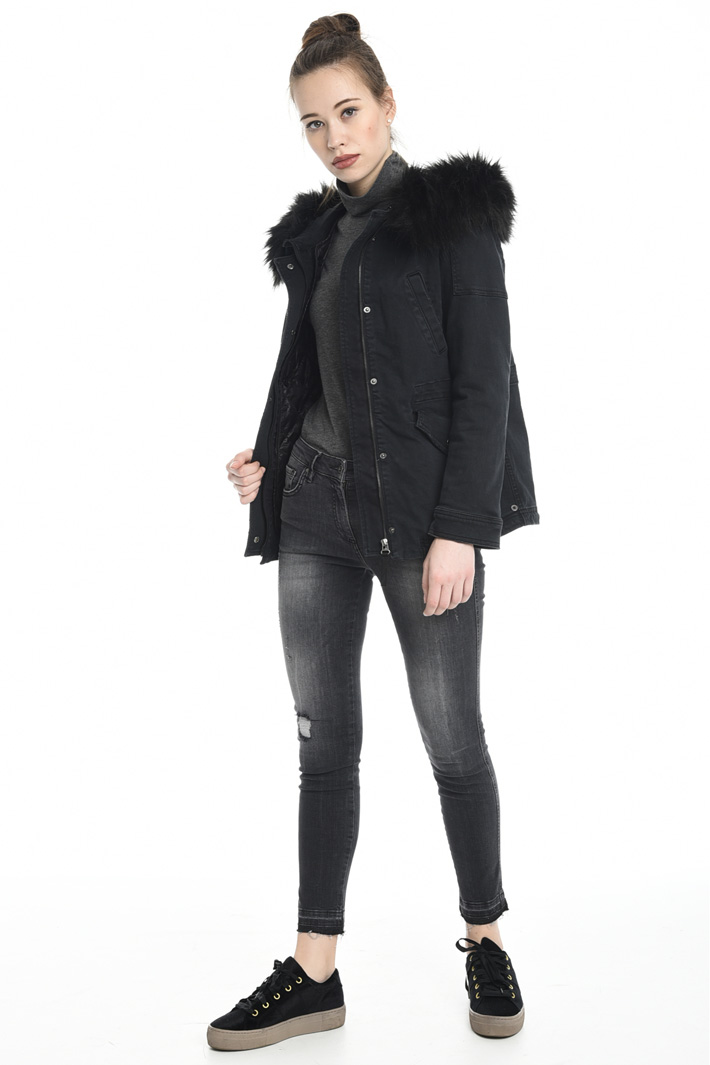 Giacca in denim con cappuccio Fashion Market Giacca in denim con cappuccio Fashion Market
