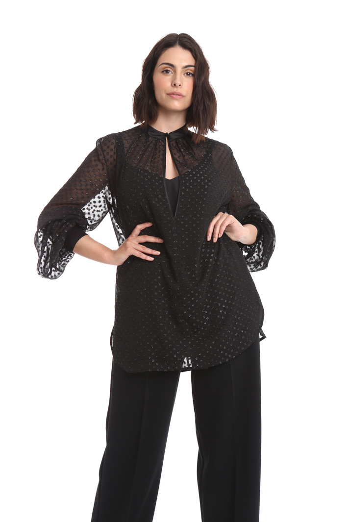 Blusa in fil coupé a pois Fashion Market Blusa in fil coupé a pois Fashion Market