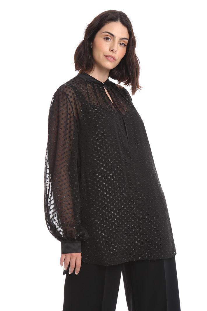 Blusa in fil coupé a pois Fashion Market Blusa in fil coupé a pois Fashion Market