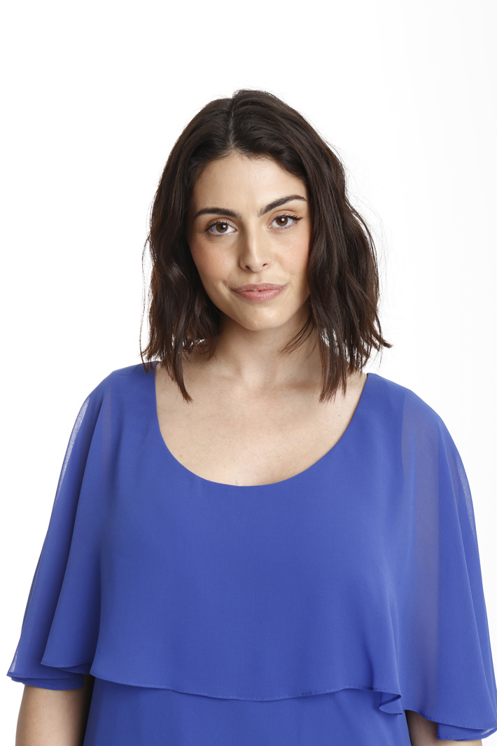 Abito con balza in georgette Fashion Market Abito con balza in georgette Fashion Market