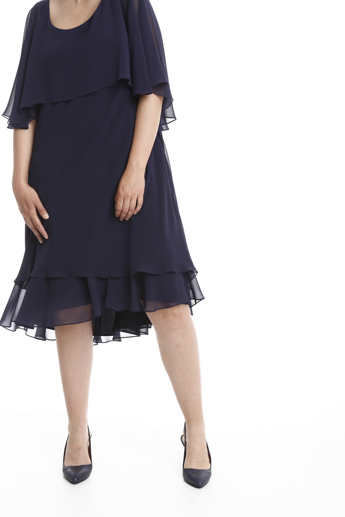 Abito con balza in georgette Fashion Market Abito con balza in georgette Fashion Market