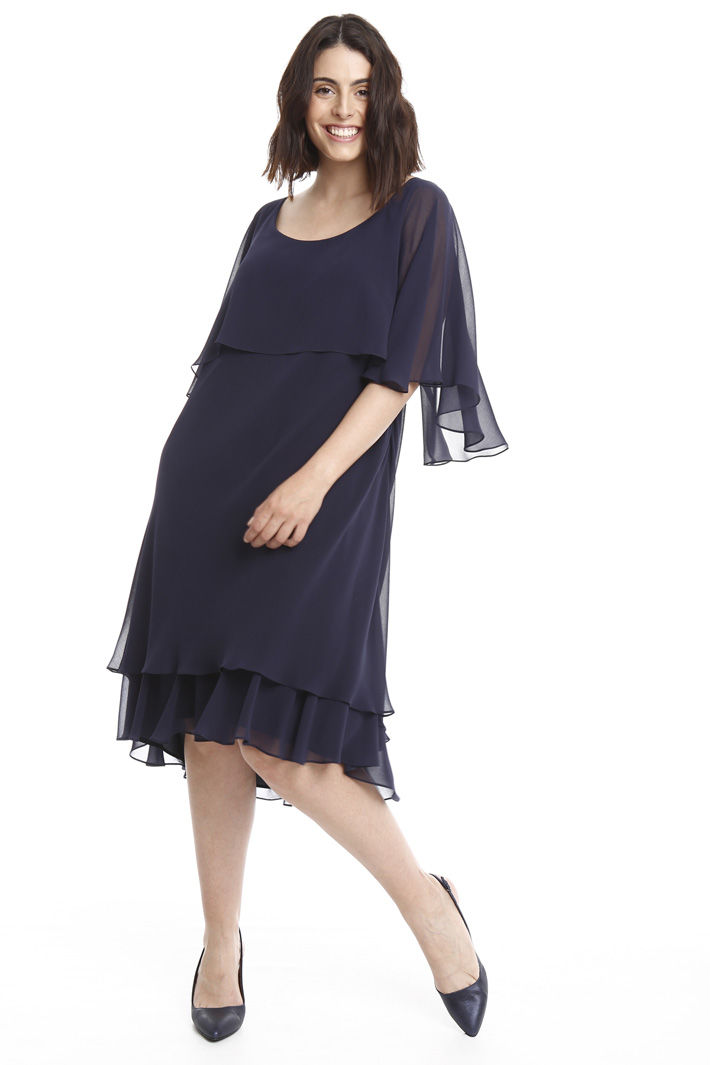 Abito con balza in georgette Fashion Market Abito con balza in georgette Fashion Market