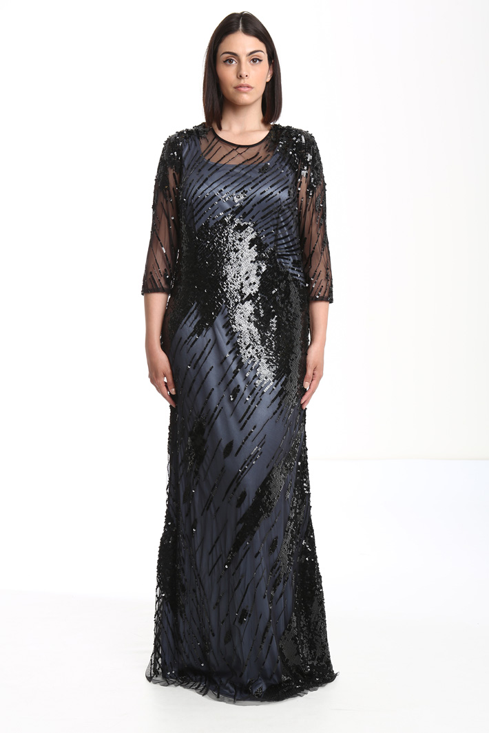 Abito lungo in tulle ricamato Fashion Market Abito lungo in tulle ricamato Fashion Market