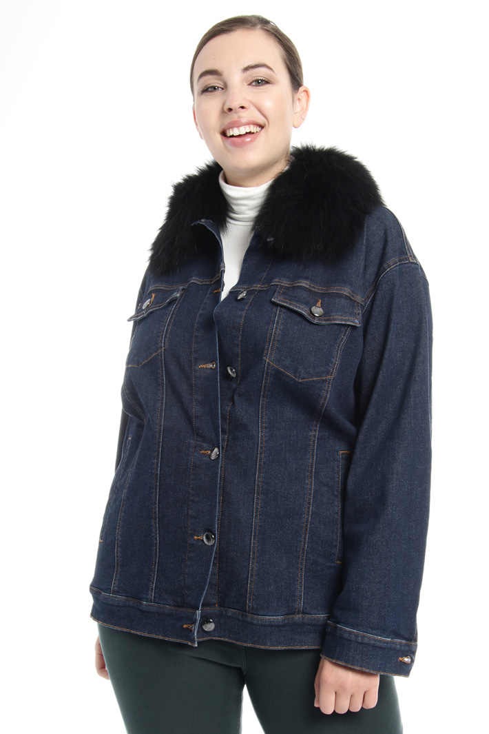Giacca in denim con collo Fashion Market Giacca in denim con collo Fashion Market