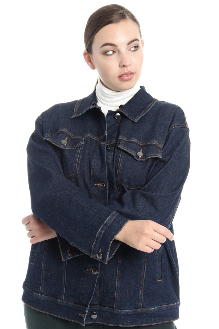 Giacca in denim con collo Fashion Market Giacca in denim con collo Fashion Market