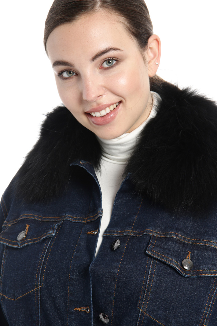 Giacca in denim con collo Fashion Market Giacca in denim con collo Fashion Market