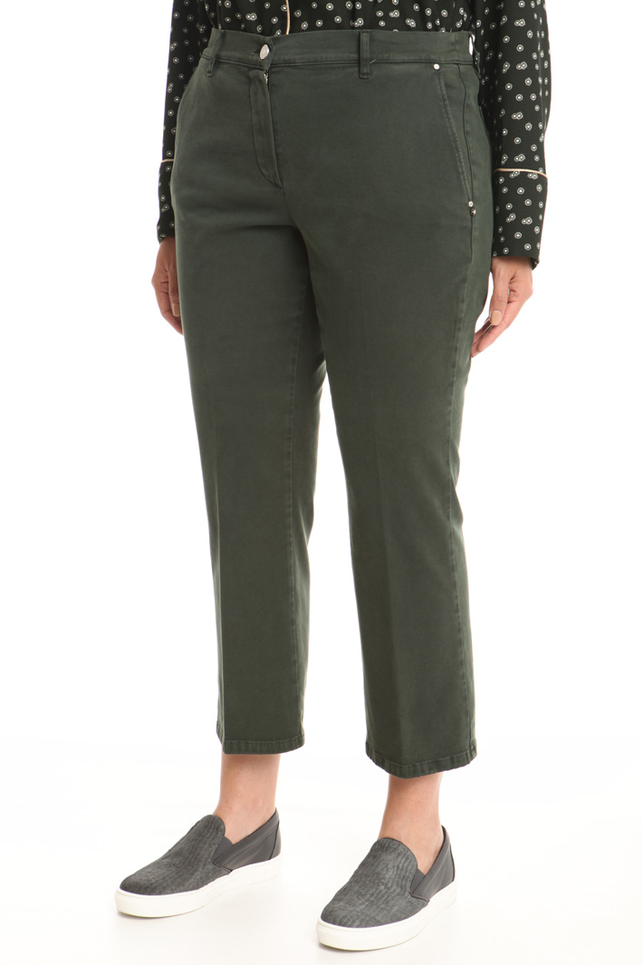 Pantalone cropped in gabardina Fashion Market Pantalone cropped in gabardina Fashion Market