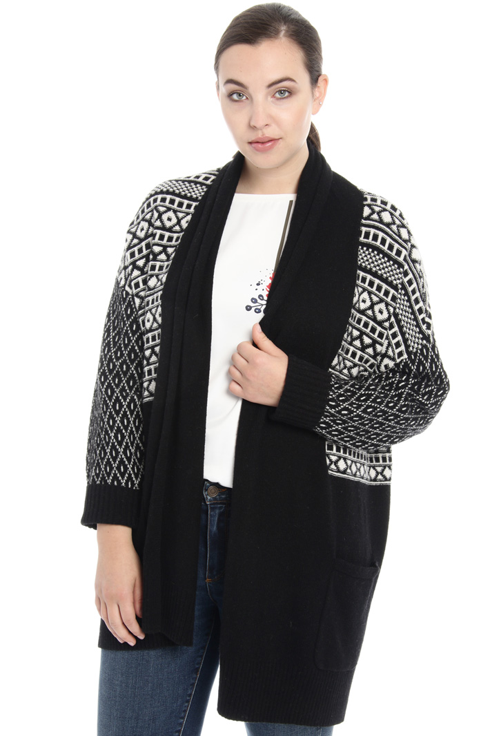 Cardigan in lana jacquard Fashion Market Cardigan in lana jacquard Fashion Market