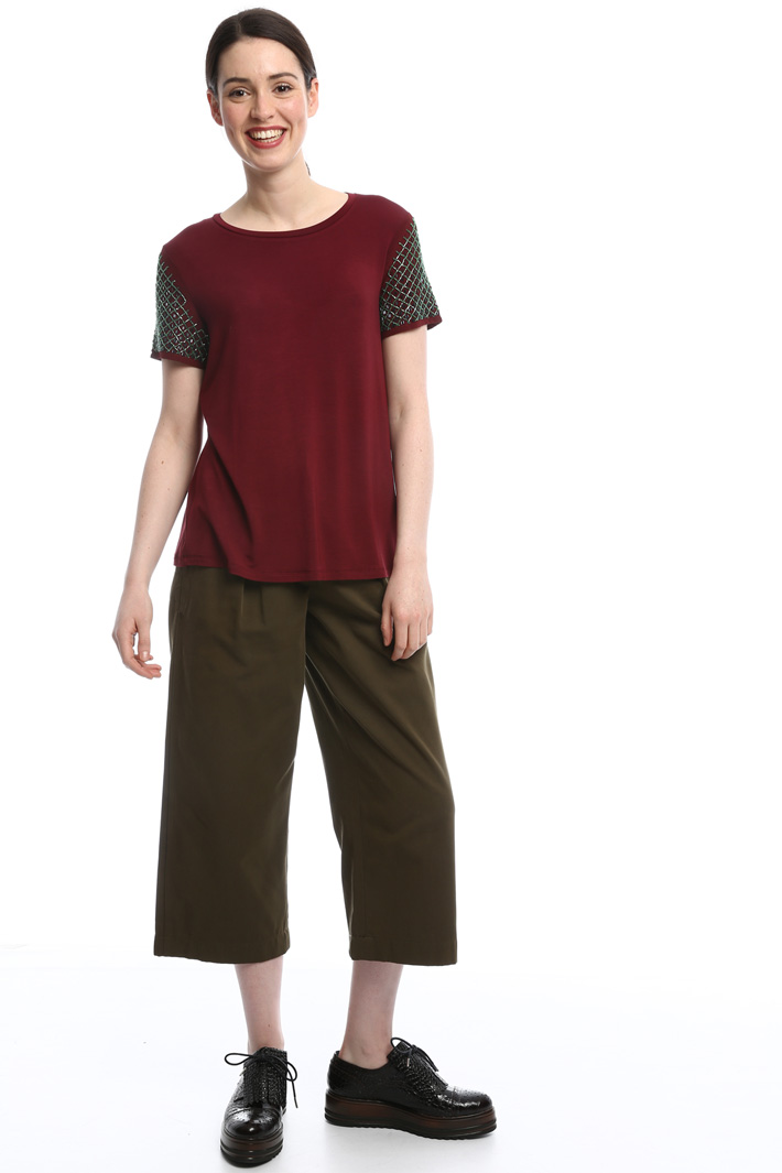 T-shirt con maniche ricamate Fashion Market T-shirt con maniche ricamate Fashion Market