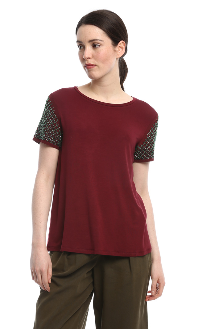 T-shirt con maniche ricamate Fashion Market T-shirt con maniche ricamate Fashion Market