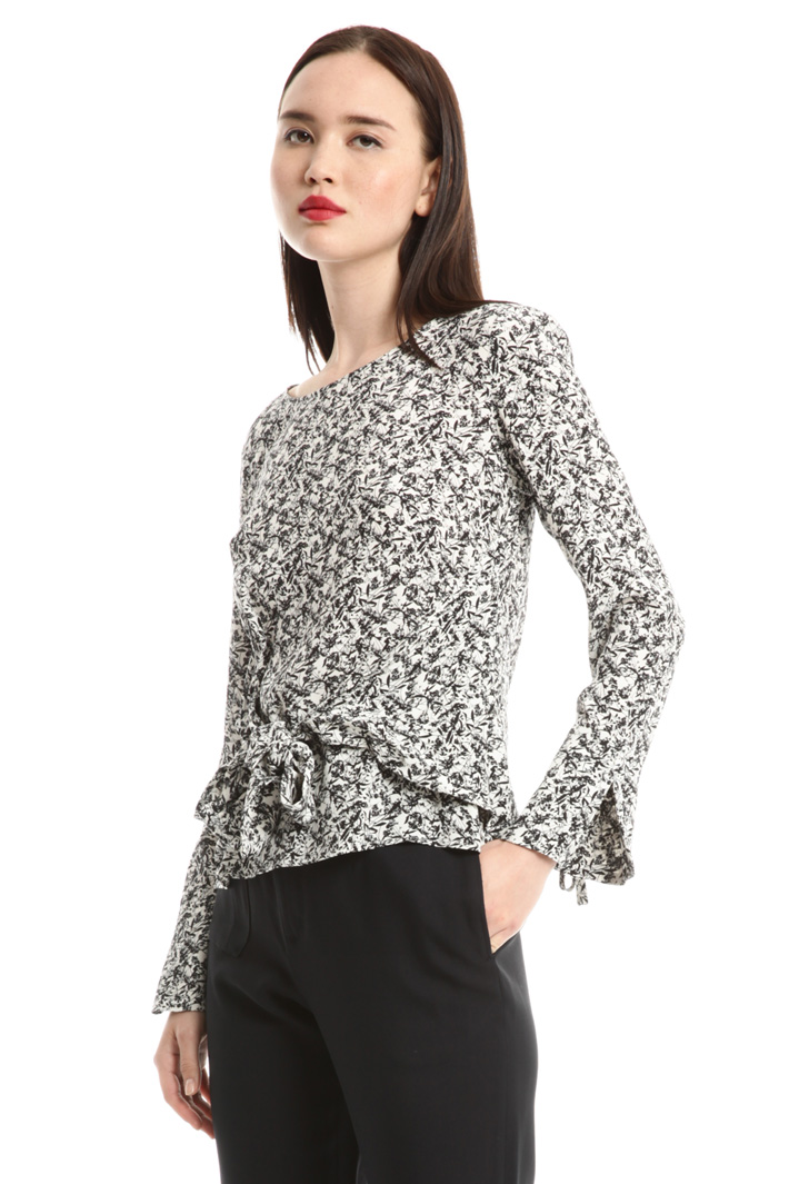 Blusa in marocain con nastri Fashion Market Blusa in marocain con nastri Fashion Market