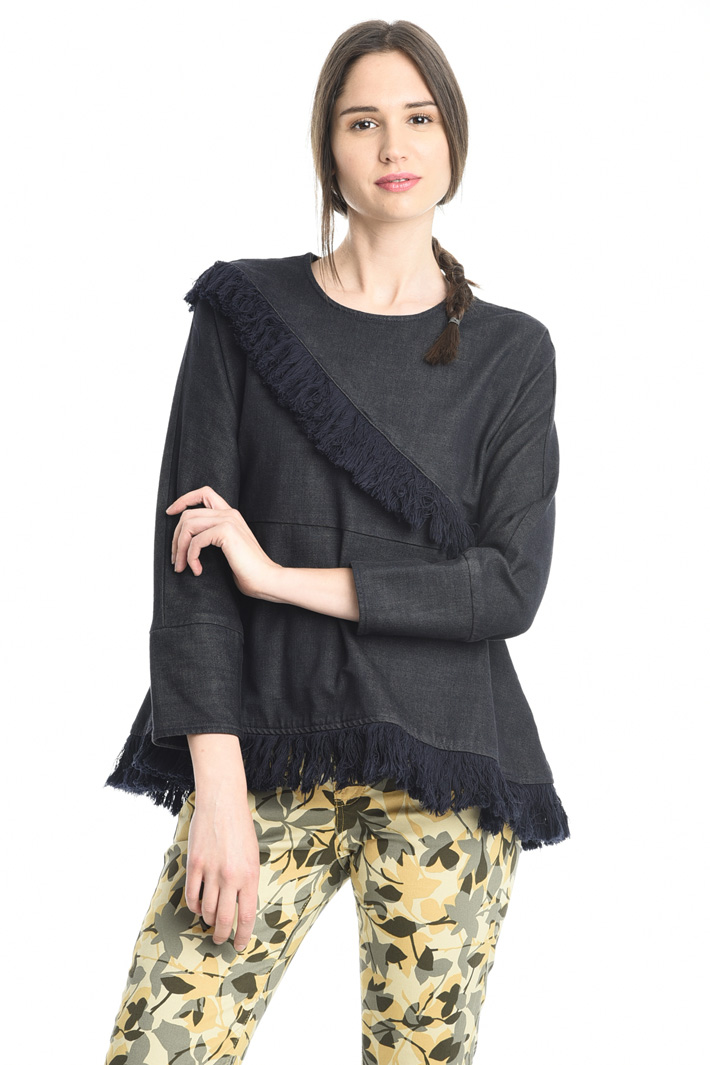 Casacca svasata in denim Fashion Market Casacca svasata in denim Fashion Market