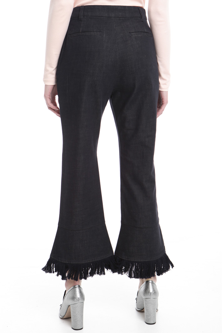 Pantalone flared con frange Fashion Market Pantalone flared con frange Fashion Market