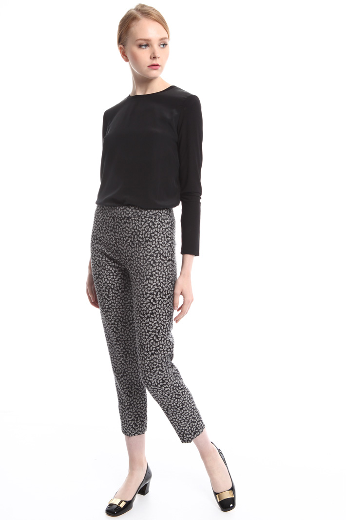 Pantaloni cropped jacquard Fashion Market Pantaloni cropped jacquard Fashion Market