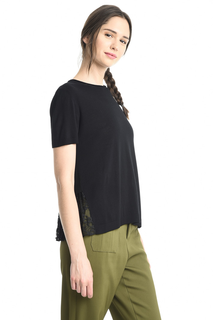 Maglia con balza in pizzo Fashion Market Maglia con balza in pizzo Fashion Market