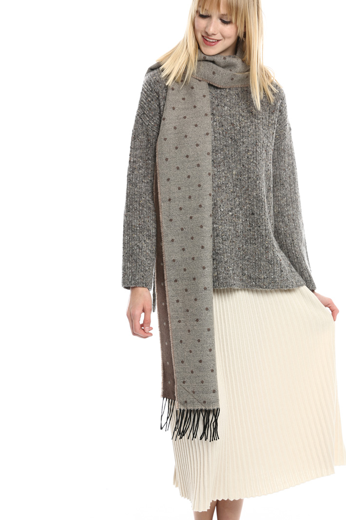 Sciarpa a pois con frange Fashion Market Sciarpa a pois con frange Fashion Market