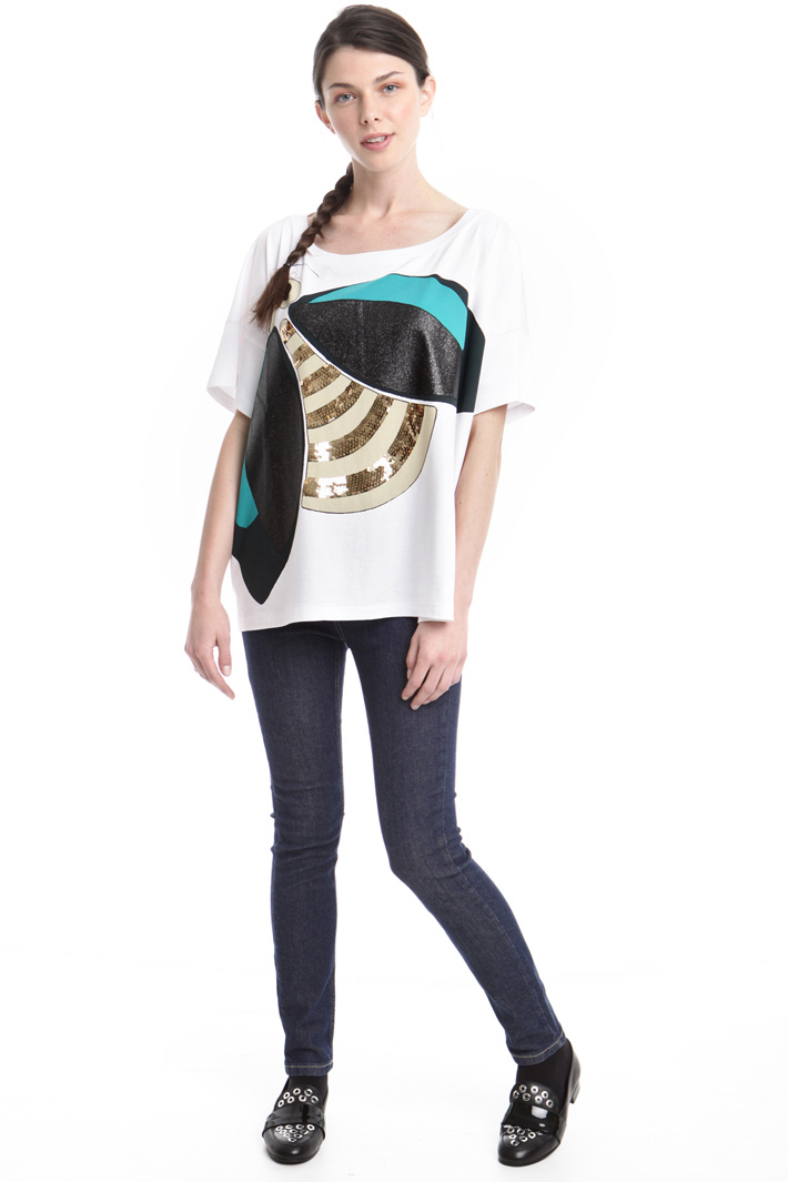 T-shirt boxy con fantasia Fashion Market T-shirt boxy con fantasia Fashion Market