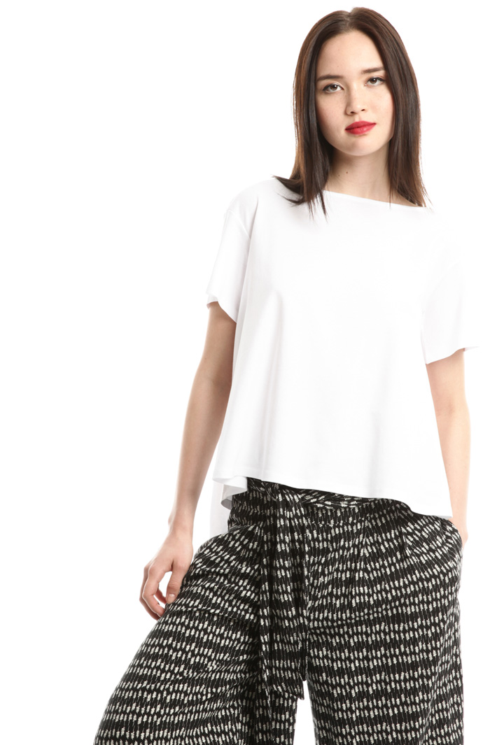 Top boxy in jersey interlock Fashion Market Top boxy in jersey interlock Fashion Market