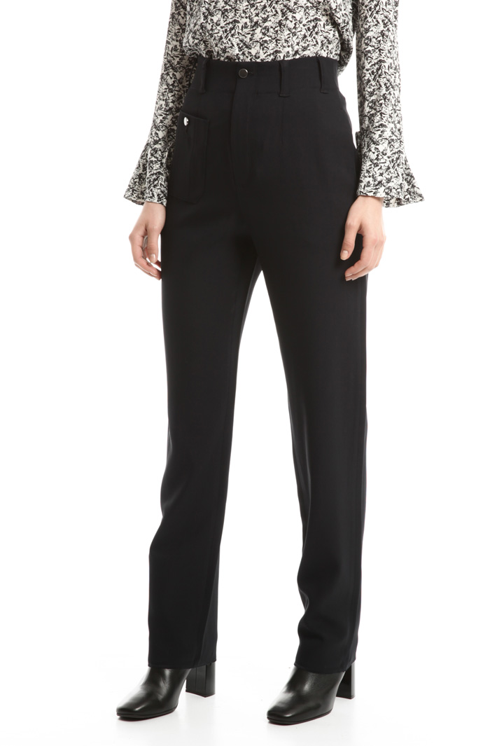 Pantaloni a vita alta in cady Fashion Market Pantaloni a vita alta in cady Fashion Market