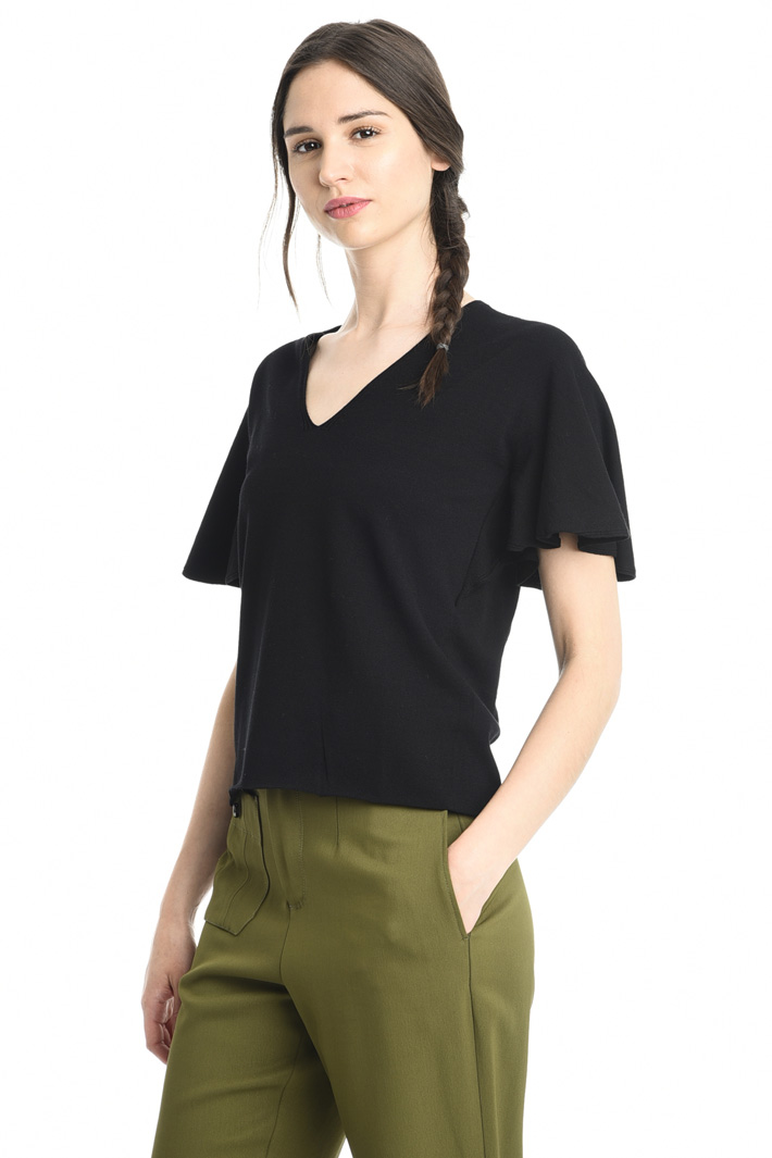 Top con maniche a pieghe Fashion Market Top con maniche a pieghe Fashion Market