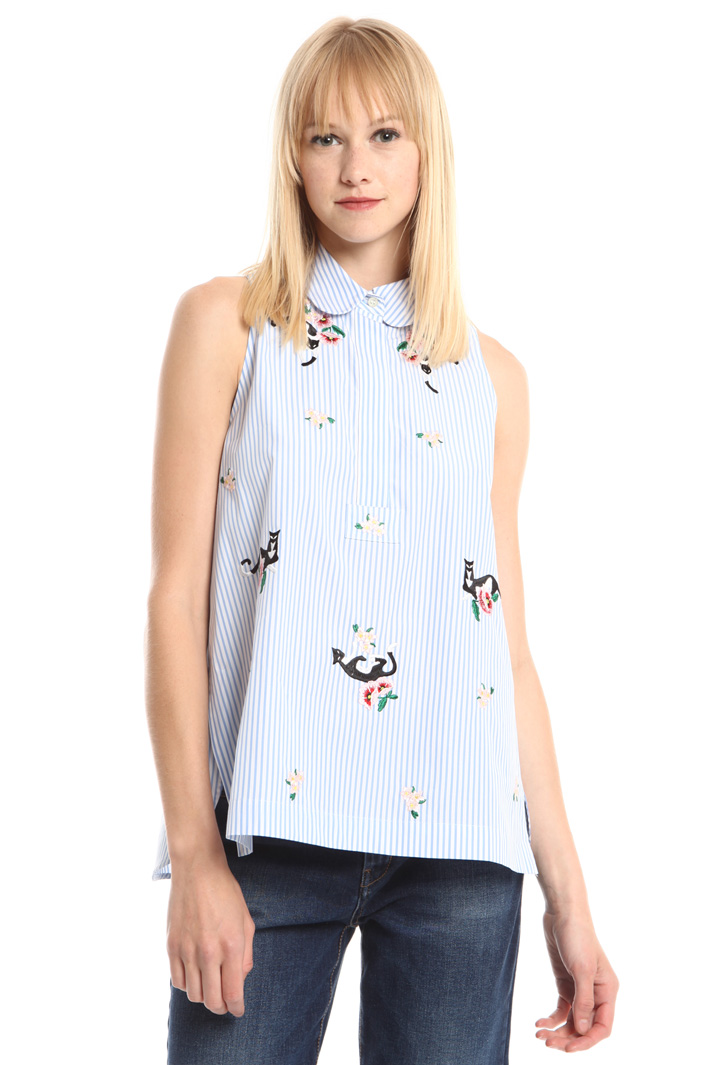 Camicia ricamata senza maniche Fashion Market Camicia ricamata senza maniche Fashion Market