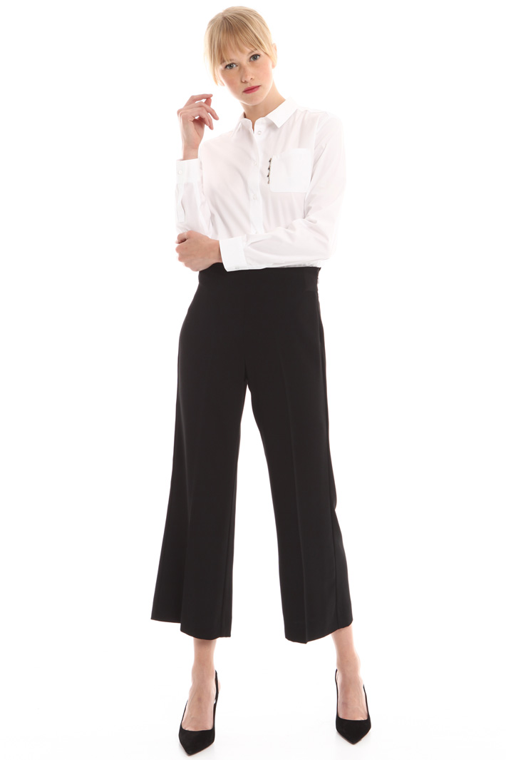Pantalone cropped in crepe Fashion Market Pantalone cropped in crepe Fashion Market