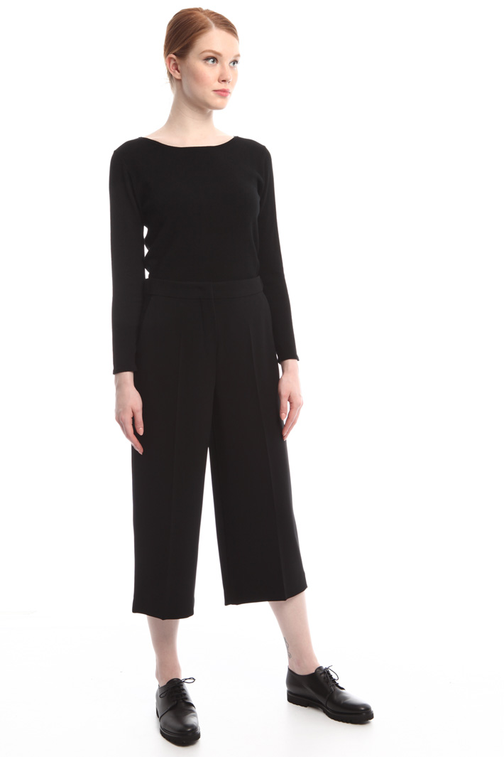 Pantaloni cropped in cady Fashion Market Pantaloni cropped in cady Fashion Market