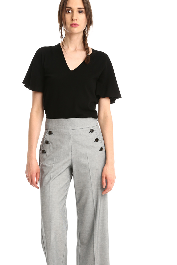 Pantalone cropped con bottoni Fashion Market Pantalone cropped con bottoni Fashion Market