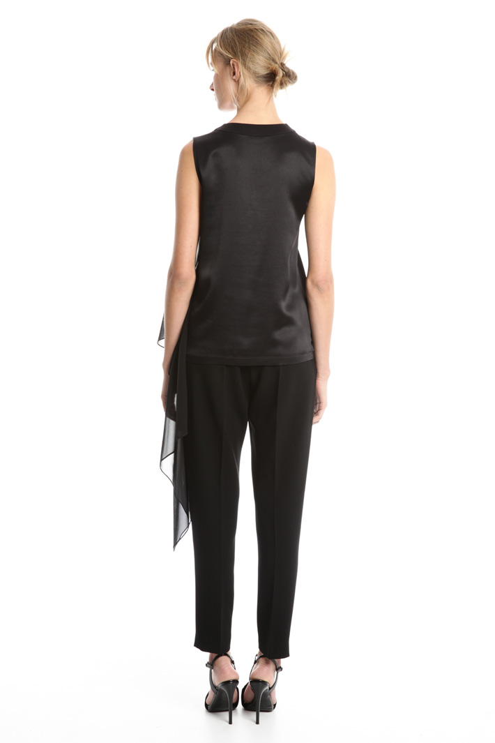Top con pannello in georgette Fashion Market Top con pannello in georgette Fashion Market