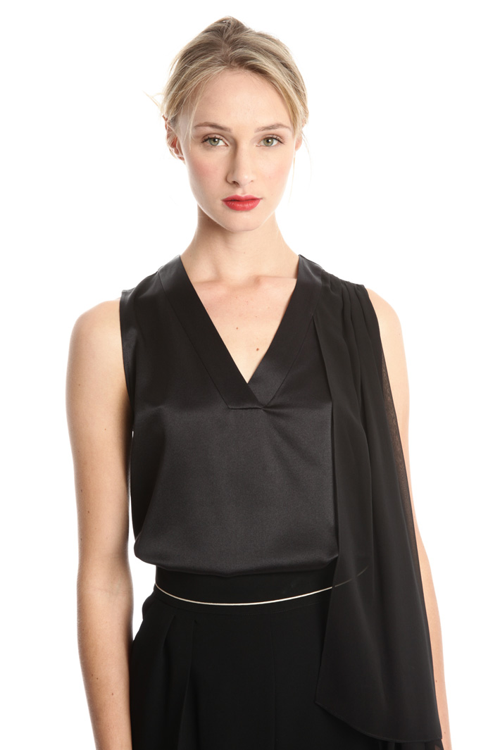 Top con pannello in georgette Fashion Market Top con pannello in georgette Fashion Market
