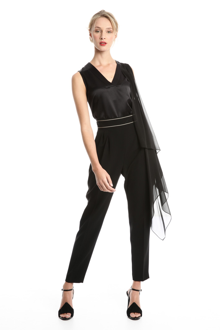 Top con pannello in georgette Fashion Market Top con pannello in georgette Fashion Market