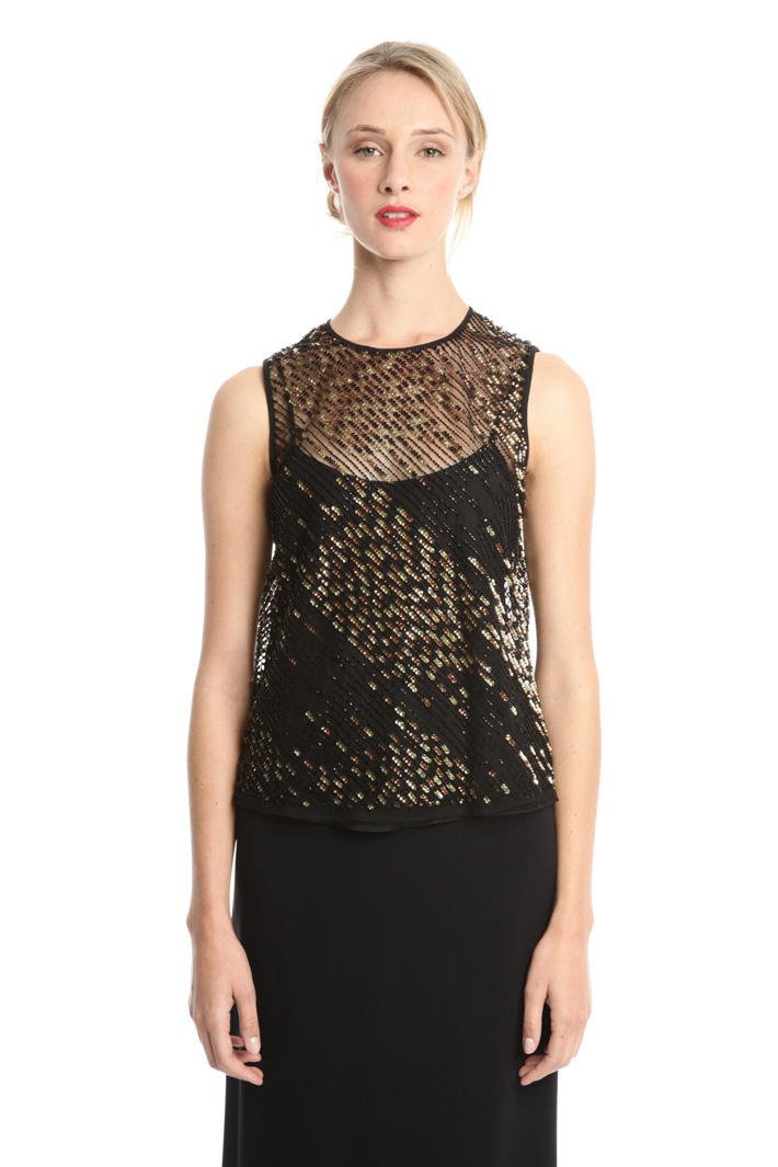 Top in tulle con paillettes Fashion Market Top in tulle con paillettes Fashion Market
