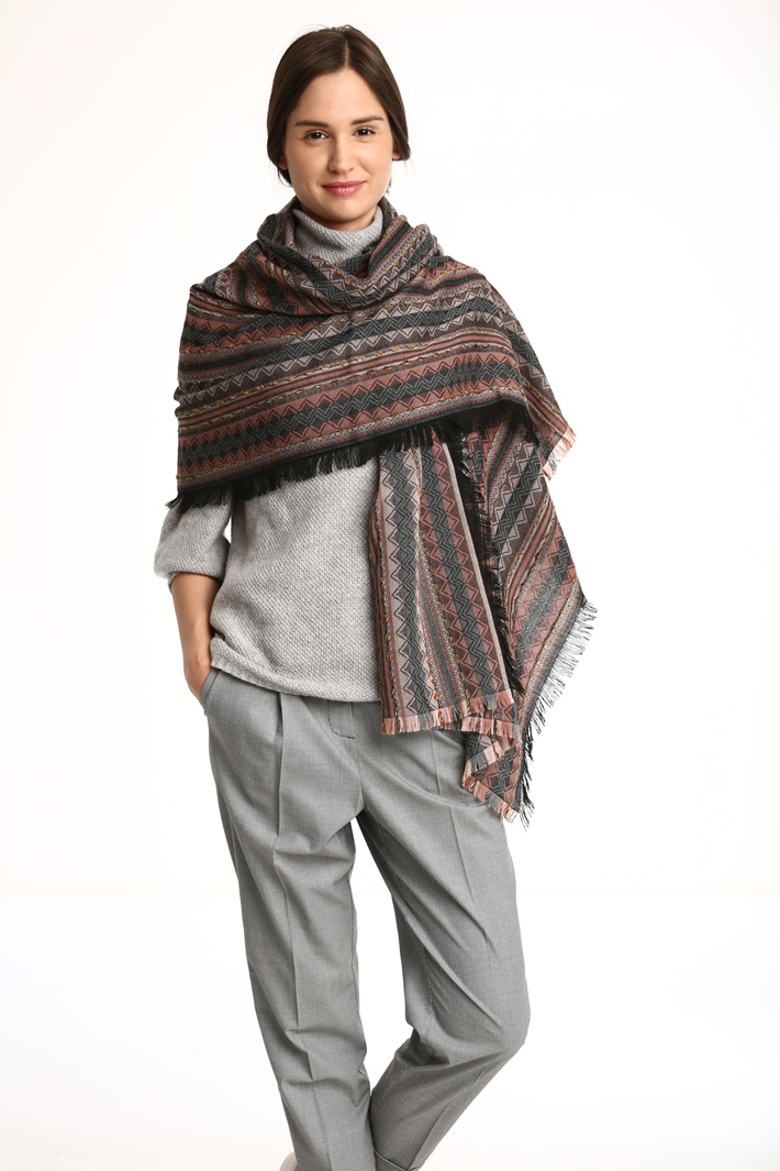 Sciarpa a righe con frange Fashion Market Sciarpa a righe con frange Fashion Market